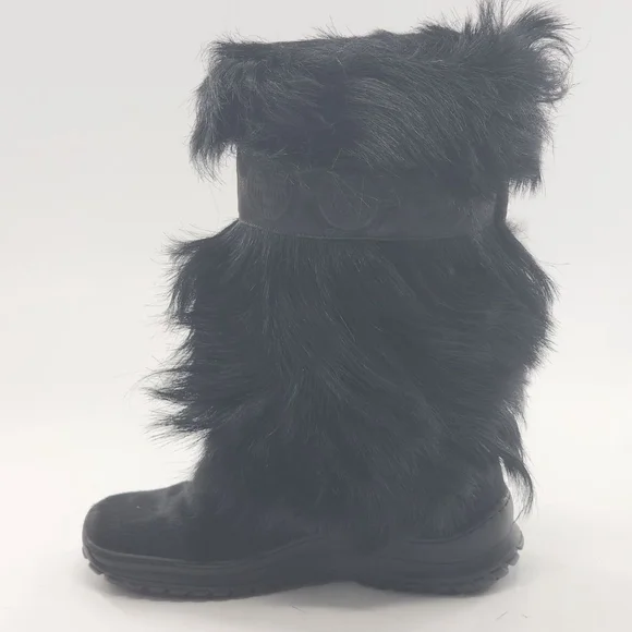 PAJAR Canada Goat Hair Scarlet Shealing Fur Winter & Rain Boots Black Size 10 - Picture 5 of 9